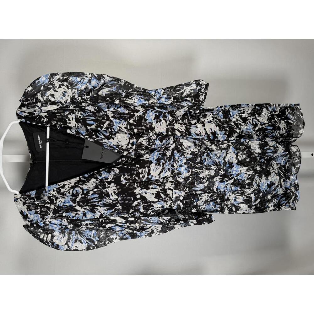 The Kooples Firework Silk Mini Dress Size 1 (US S) Blue Black Floral NWT - Picture 4 of 8